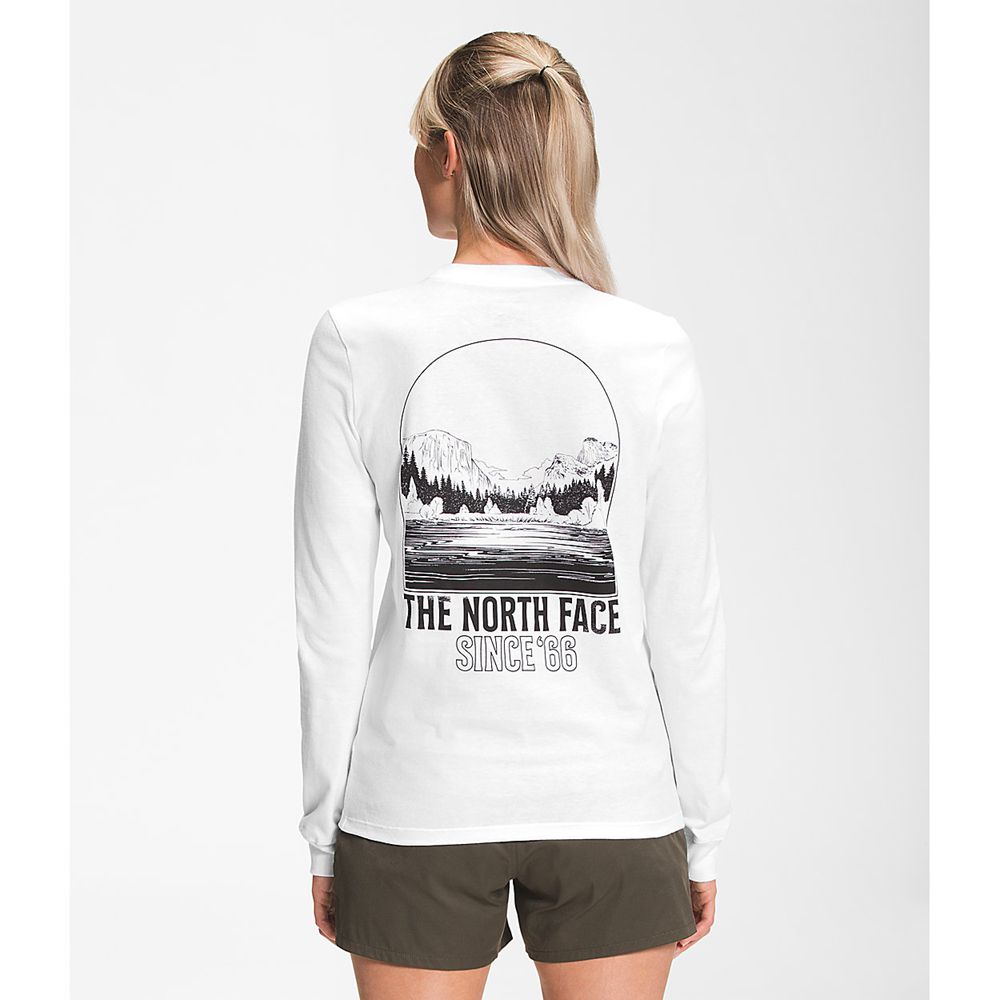 The North Face Long Sleeve Womens Australia - The North Face Long Sleeve Mountain Peace White Mounta